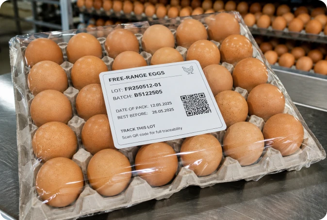 Egg lot and batch tracking in a packing workflow