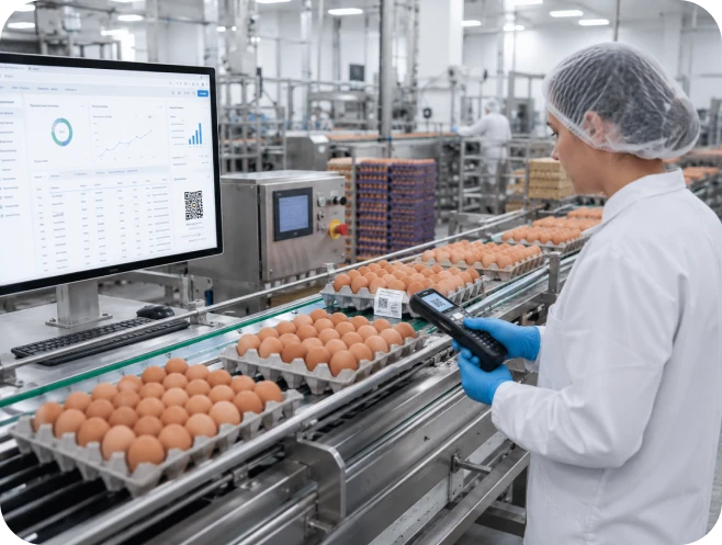 Poultry farm showing modern egg production operations