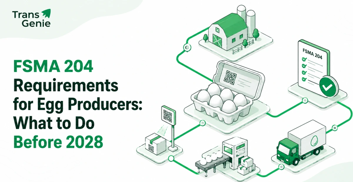 FSMA 204 requirements for egg producers showing the 2028 FDA enforcement timeline and earlier buyer expectations