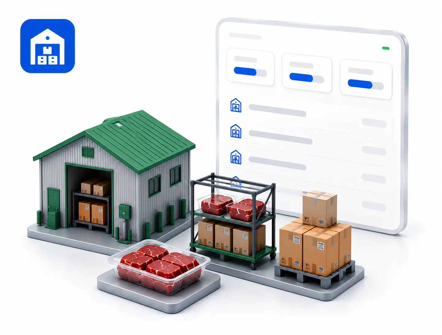 Inventory and warehouse module for meat stock movement traceability
