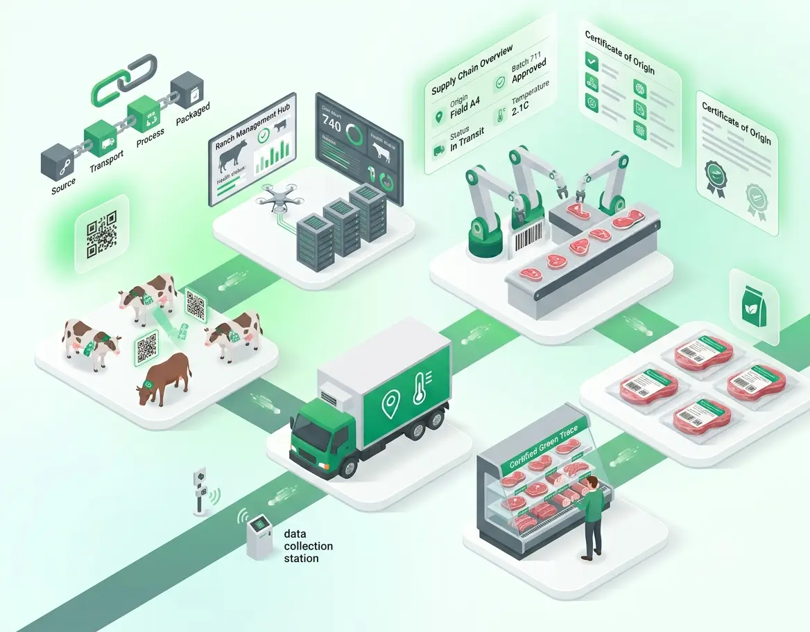 Meat traceability software dashboard for farm-to-fork product tracking