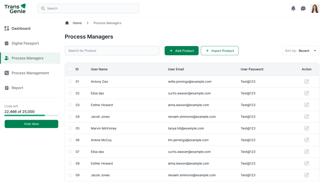 TransGenie Seafood Compliance Certificates Management