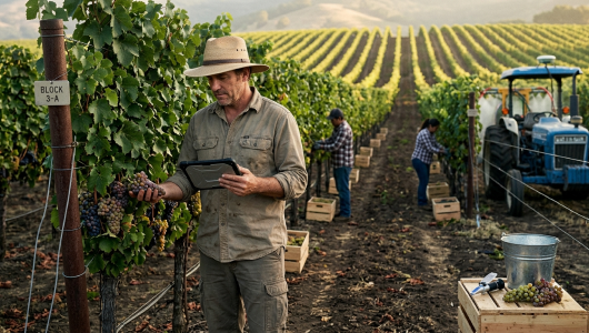 Wineyard, digitized to the row